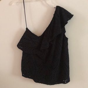 Design 365 Tops - Black One Shoulder Eyelet Swing Top Design 365 NWT Design 365 Tops - Black One Shoulder Eyelet Swing Top Design 365 NWT